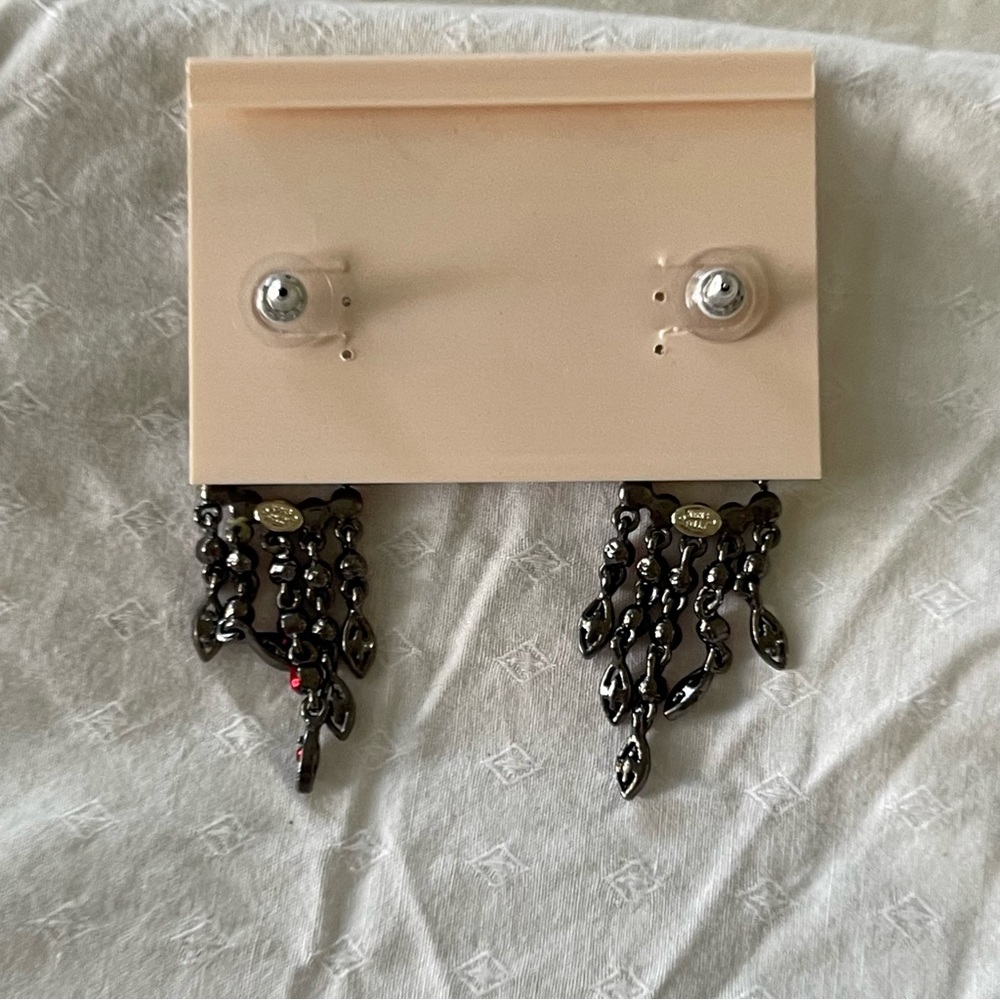Kirks Folly Ruby Red Chandelier Earrings - Picture 5 of 6